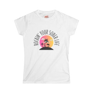 "Beach Life" Women's Softstyle Tee (Pink/Orange)